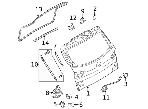 Liftgate for 2014 Subaru Tribeca #0