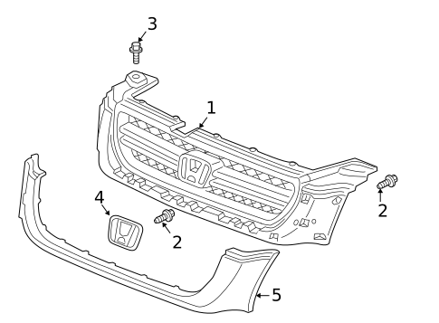 Grille & Components for 2004 Honda Pilot #0