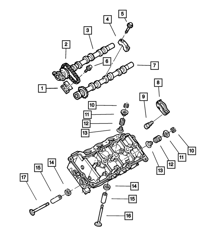 « 4792062 – Engine 2.7L Six Cylinder : Admission Arbre A Cames, Côté Droit pour Mopar Image »