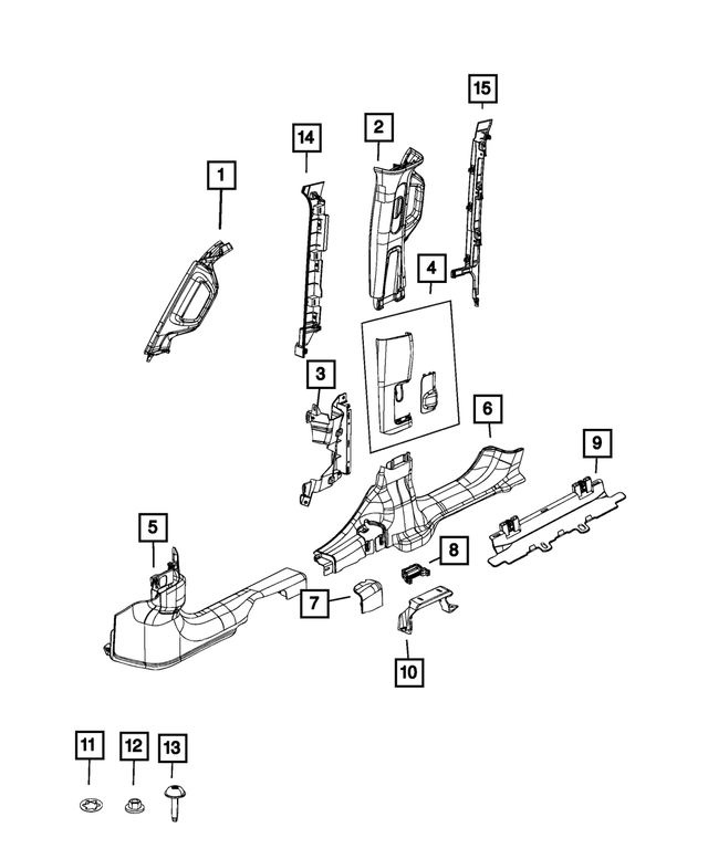 6BM26TX7AB - : B Pillar Molding, Right for Mopar Image