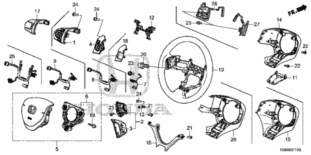 Steering Wheel (SRS) for 2012 Honda Civic #0