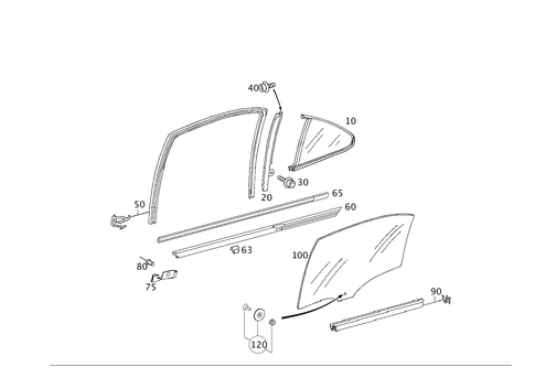 Rear Door Windows for 2006 Mercedes-Benz C230 #0