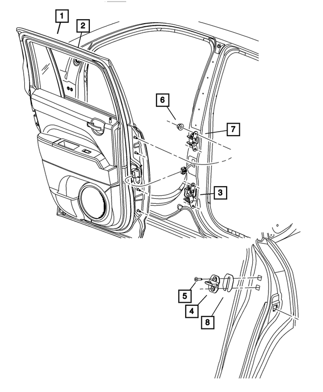 55075483 - Doors, Door Mirrors and Related Parts: Door Latch Striker Spacer for Mopar Image