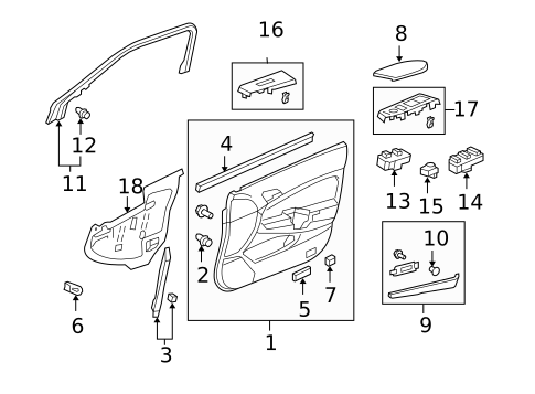 Interior Trim - Front Door for 2008 Honda Accord #0