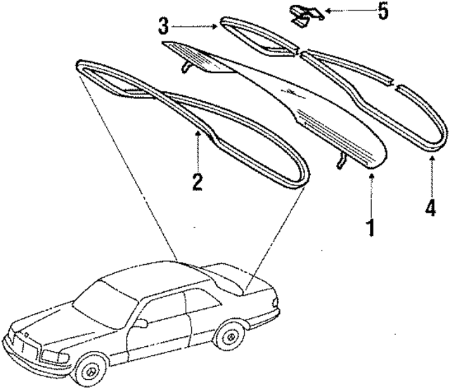 1266700239 - Body: Back Glass Seal for Mercedes-Benz Image