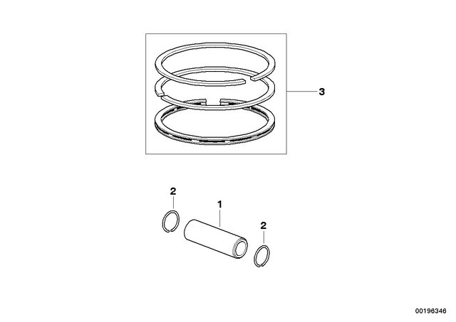 11252343266 - : Repair Kit Piston Rings for BMW-Motorrad Image