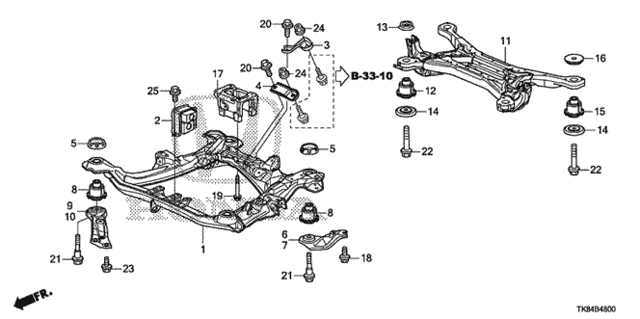 Front Sub Frame - Rear Cross Beam for 2011 Honda Odyssey #0