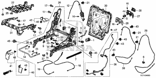 Middle Seat Components (L.) (Captain Seat) for 2016 Honda Pilot #0