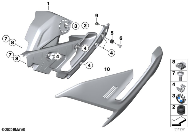 46638393623 - Frame and Mounting Parts: Plaque Holder, Left -  for BMW-Motorrad Image