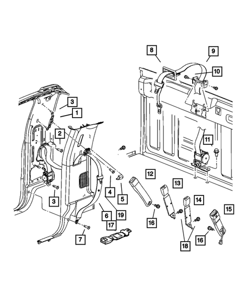 Seat Belts-Front and Rear for 2003 Dodge Ram 2500 #1
