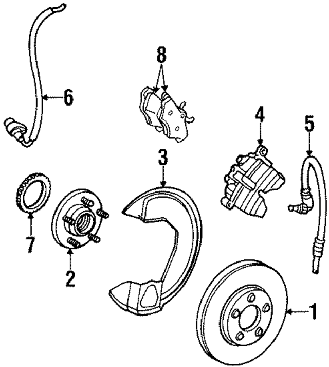 1F3Z2078CA - Brakes: Brake Hose for Ford Image