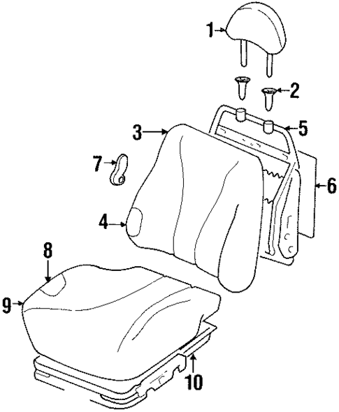 Front Seat Components for 2001 Hyundai Tiburon #0
