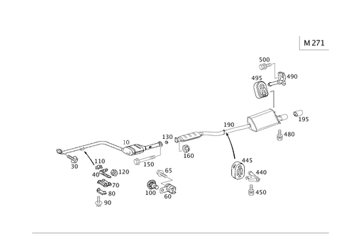 Exhaust System Used on Four-Cylinder Gasoline Vehicles for 2005 Mercedes-Benz CLK55 AMG #0
