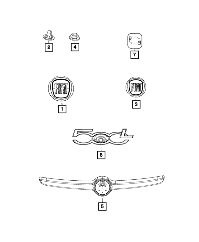 68073915AA - Exterior Ornamentation: Fastener for Mopar Image
