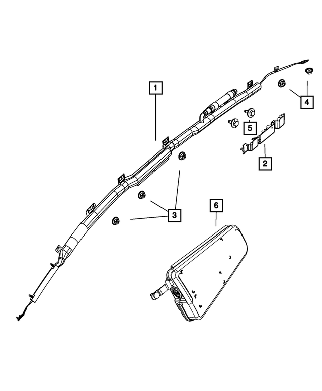 68336412AD - Restraints: Side Curtain Air Bag, Right for Mopar Image