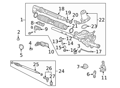 Steering Gear & Linkage for 2005 Honda Civic #3