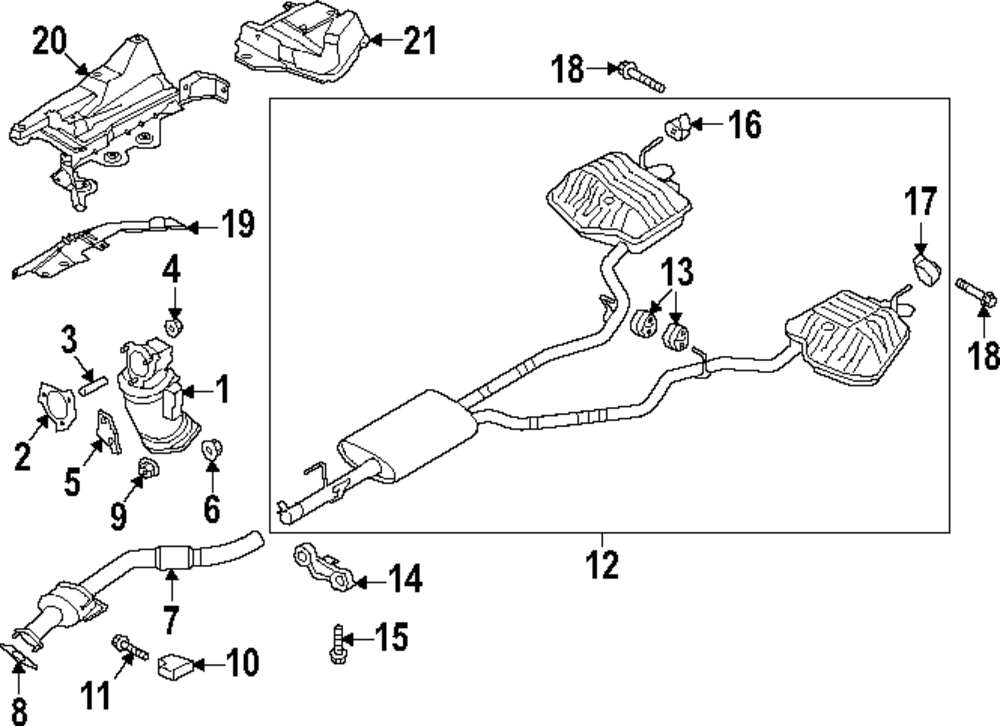 2020-2021 Ford Explorer Exhaust Muffler L1MZ-5230-A | OEM