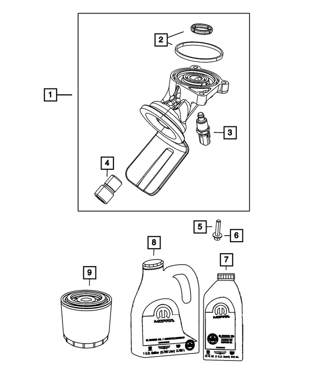 4893402AB - 5.7L Gas; Engine: Oil Filter Adapter for Mopar Image