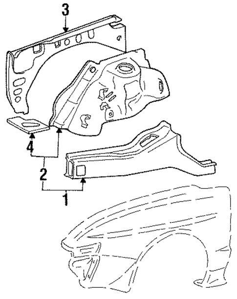 Inner Structure & Rails for 1988 Chrysler Conquest #1