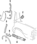 10066806 - Body: Reveal Molding Filler Panel for Buick: Century | Oldsmobile: Cutlass Ciera | Pontiac: 6000 Image