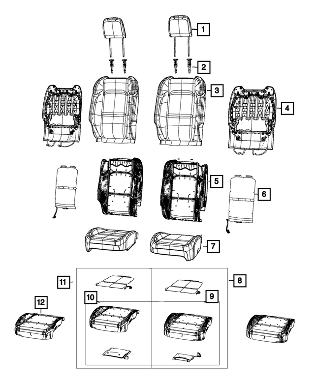 6PW73TX7AH - Interior Trim: Front Seat Back Cover, Left for Mopar Image