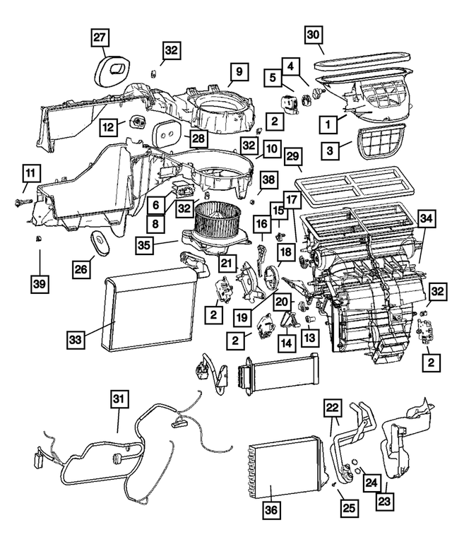 68017816AB - Air Conditioning &amp; Heater: Air Inlet Housing for Mopar Image