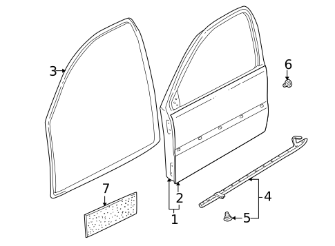 Door & Components for 2004 Volkswagen Golf #1