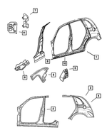 5127696AI - Body Sheet Metal Except Doors: Body Side Aperture Complete Panel Assembly, Right for Mopar Image