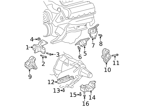 Engine & Trans Mounting for 2007 Dodge Durango #2