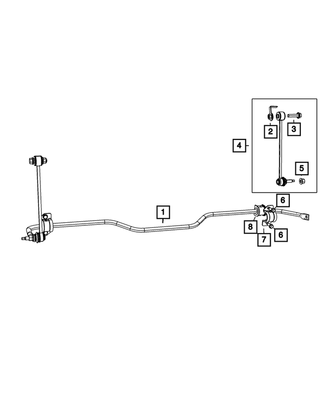68453381AB - Rear Suspension: Rear Suspension Stabilizer Bar for Mopar Image
