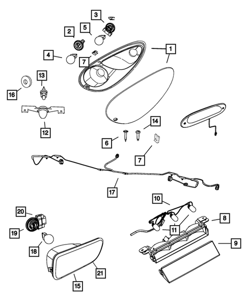 Lamps-Interior and Exterior for 2010 Chrysler PT Cruiser #0
