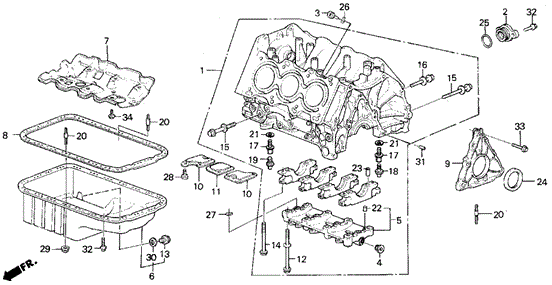 Cylinder Block for 1990 Acura Legend #0