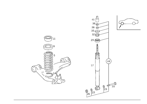 Springs and Suspension, Front for 1999 Mercedes-Benz CLK430 #1