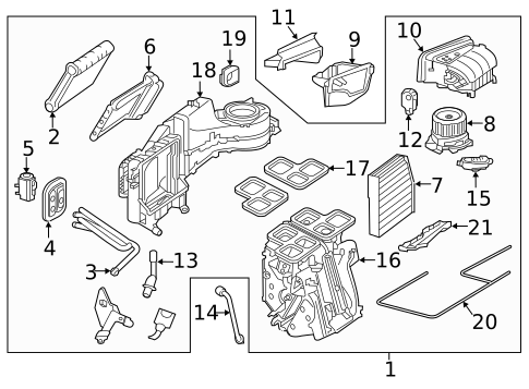 Evaporator & Heater Components for 2019 INFINITI QX30 #0