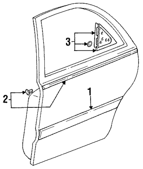 Exterior Trim - Rear Door for 1995 Mazda 626 #0