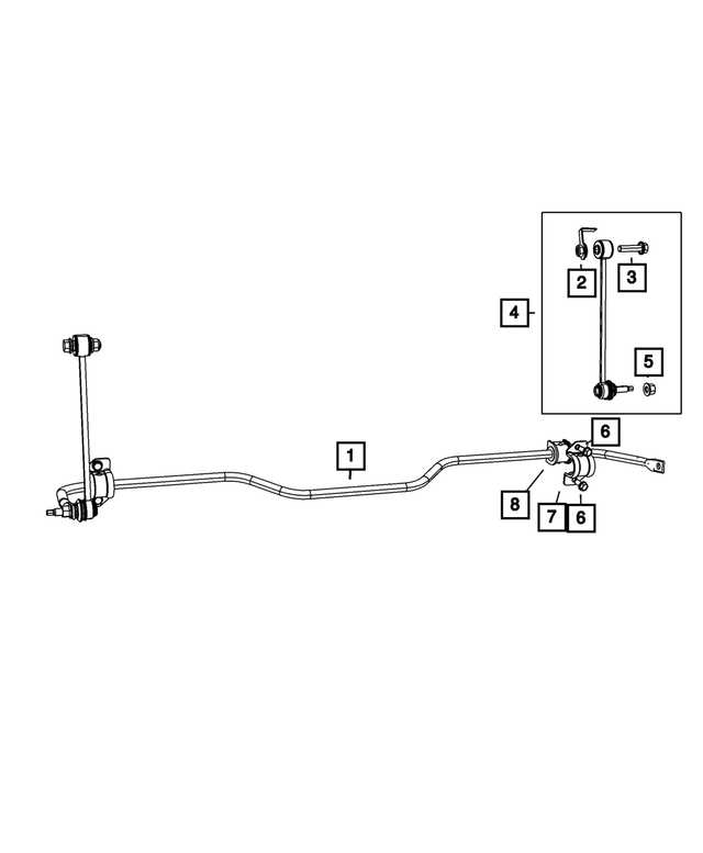 68453381AB - Rear Suspension: Rear Suspension Stabilizer Bar for Mopar Image image