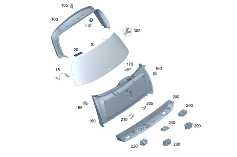 Rear Panel Door Attachment Parts, Rear Panel Door Window for 2020 Mercedes-Benz GLS450 #0