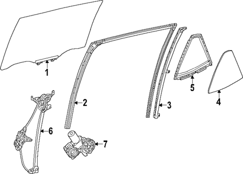 Glass - Rear Door for 2025 Lexus RZ450e #0