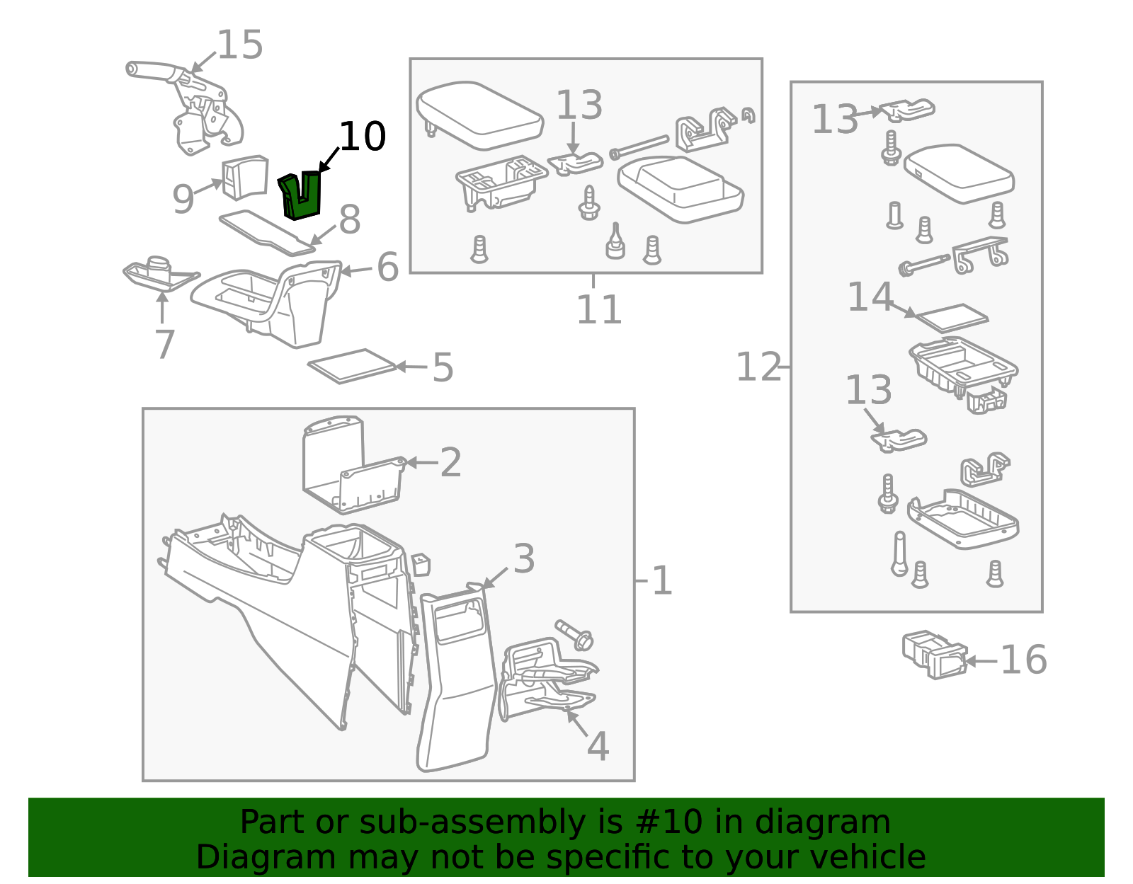 58922-02010-B0 - Console Compartment 2009-2013 Toyota Matrix | Longo ...