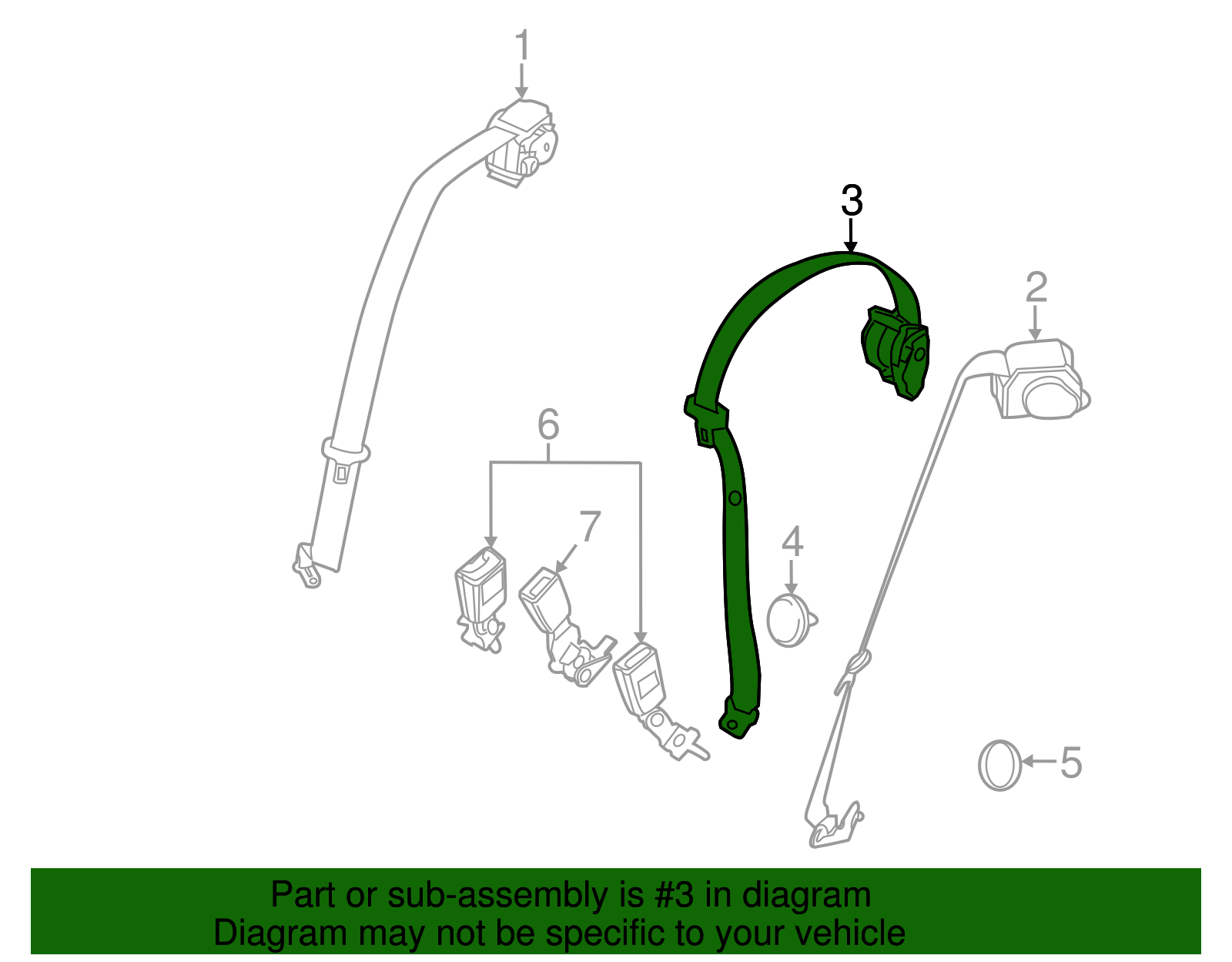 Center Belt Assembly - BMW (72117228723)