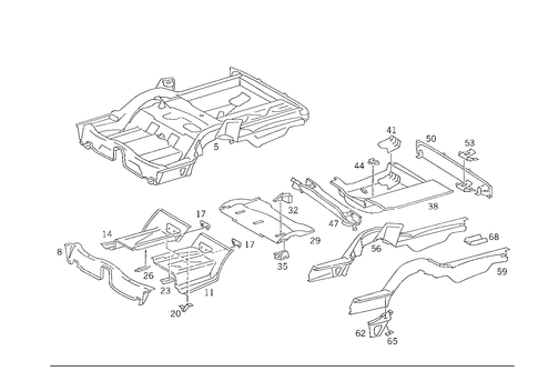 Rear End Floor for 1988 Mercedes-Benz 300CE #2