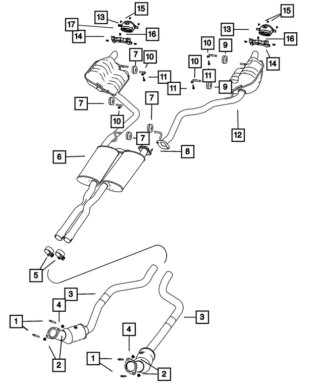 68057454AE - Exhaust: Exhaust Muffler And Resonator for Mopar Image