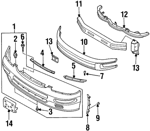 Bumper & Components - Front for 1999 Nissan Maxima #0