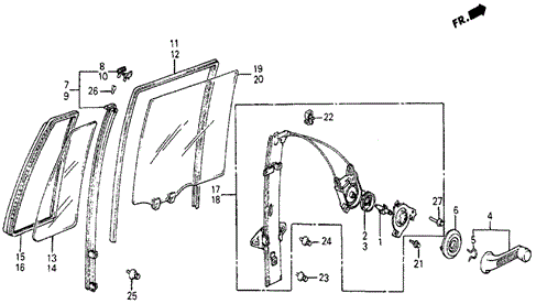 Rear Door Windows for 1985 Honda Civic #0