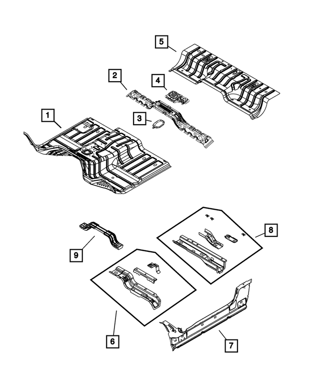 68036568AF - Body Sheet Metal Except Doors: Front Floor Pan for Mopar Image image