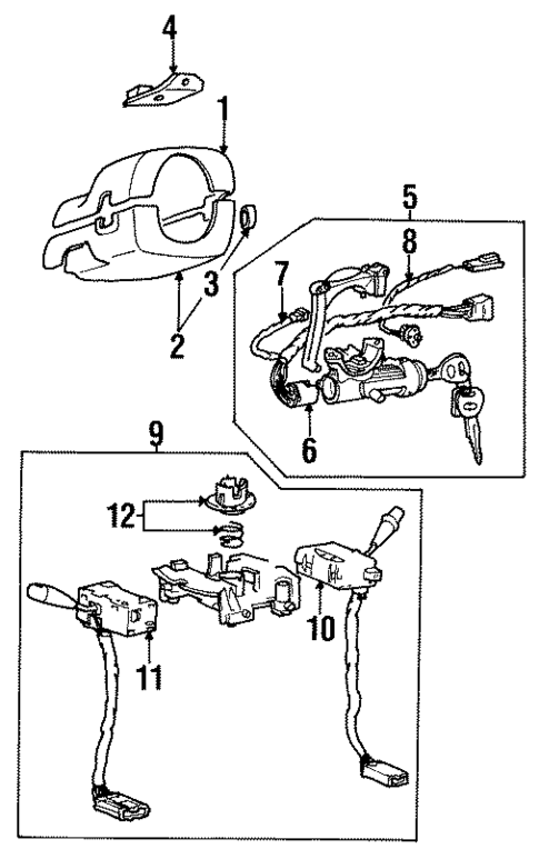 Shroud, Switches & Levers for 1998 Hyundai Accent #0