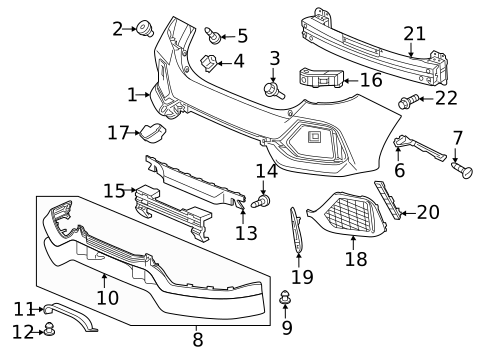 Bumper & Components - Rear for 2019 Honda Civic #0