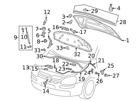 Hood & Components for 2009 Volkswagen Beetle #3