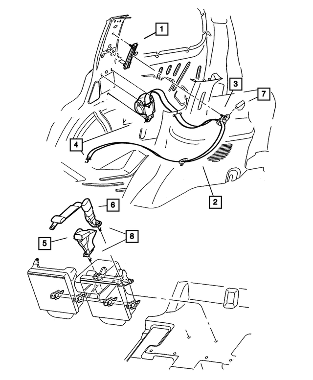 5GY941DVAB - Interior Trim: Rear Outer Seat Belt, Right for Mopar Image image
