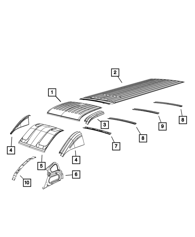 68134120AA - Body Sheet Metal Except Doors: Roof Panel for Mopar Image